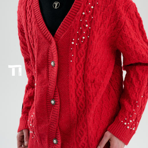 启世录TIWILLTANG“藏海生钰”温柔棱角绞花映玥织梦辑珠雅琢开衫 商品图2