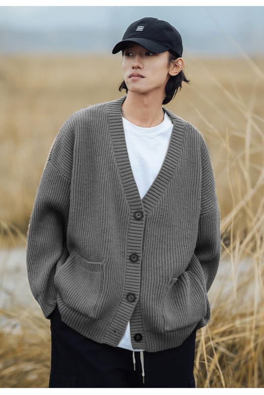 【YW】无忧购“礼物季”“圣诞清仓福利”秋冬质感粗针肌理开衫毛衣男女K4089（截单后3-5天发货） 商品图6