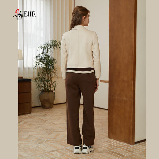 司歌弹力翻领长袖女外套单排扣秋冬B921067X 商品图3