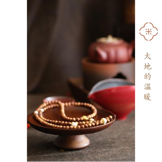 米马饰物 正区 迈索尔天然黑肉老山檀108子手持念珠 大地的温暖 商品图1