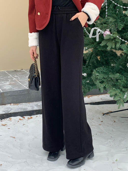 【百图lulu定制】【预售10天发】【口袋糯米裤】五色 软糯 有垂感 直筒 加绒  两侧有口袋糯米裤 商品图10