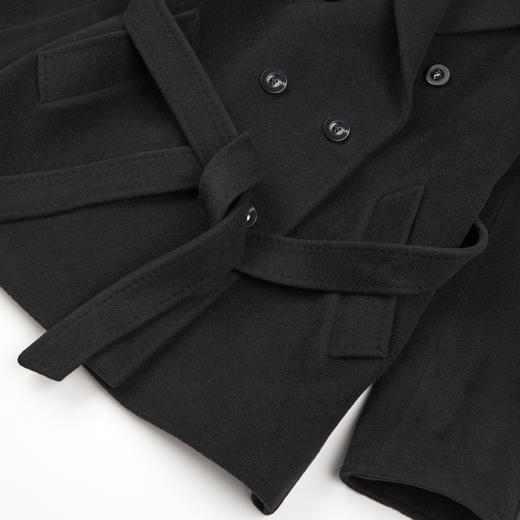 ROMI STUDIO秘鲁羊驼超细澳毛西装领收腰毛呢大衣外套RWCWW87287 商品图5