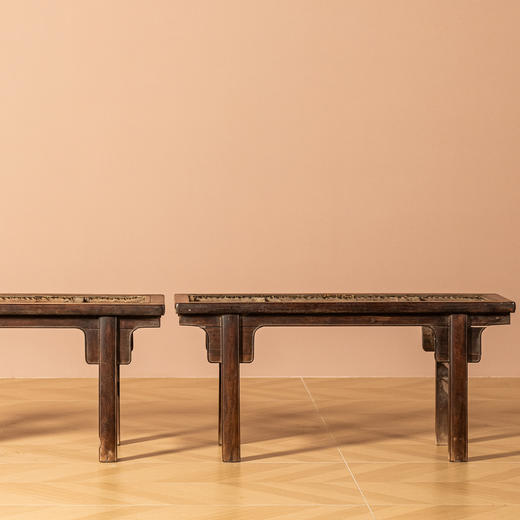 清早期	黄花梨夹头榫刀牙板春凳（一对） 商品图4