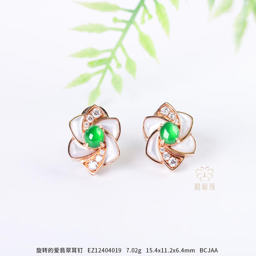 【旋转的爱】翡翠耳钉-EZ12404019 商品图0