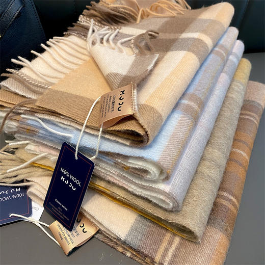 59元/条澳洲纯羊毛美拉德围巾格子围巾冬季百搭保暖情侣围脖 商品图3