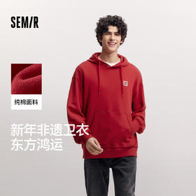 森马张仁华非遗联名连帽卫衣男春季宽松印花青年情侣上衣潮流时尚