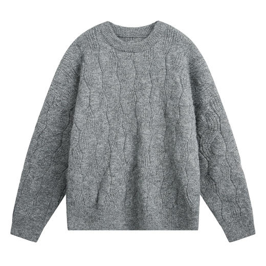 【YW】无忧购“礼物季”半高领圣诞质感绞花圆领毛衣男纯色软糯针织衫MM4147（截单后3-5天发货） 商品图8