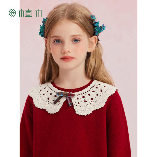 【年服】植木可拆卸花边领毛衣百褶裙套装55A289038 商品图2