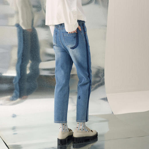 谜底烟管裤九分裤2026年春季新品修饰身材绣花牛仔裤女261MJ0012 商品图2