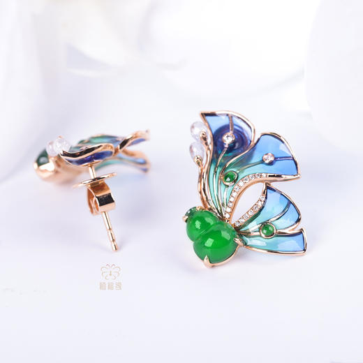 【福蝶】空窗珐琅蝴蝶耳钉-EZ12405077 商品图4