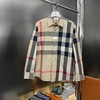 D120863休闲百搭定位裁剪深色大格子长袖衬衫 商品缩略图0