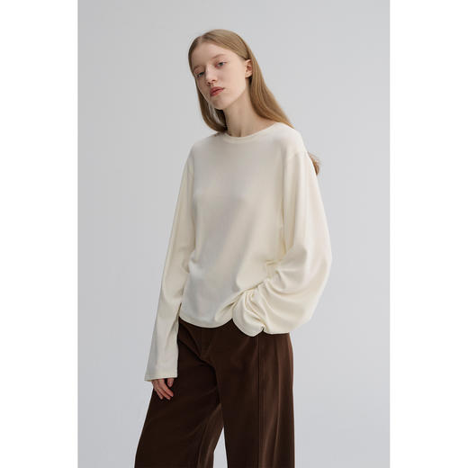 MAISON CECILE 四色|磨毛超糯温暖亲肤松弛蝙蝠袖含羊毛打底上衣 商品图0