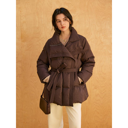 HeyDress斜门襟宽松立领羽绒服 商品图0