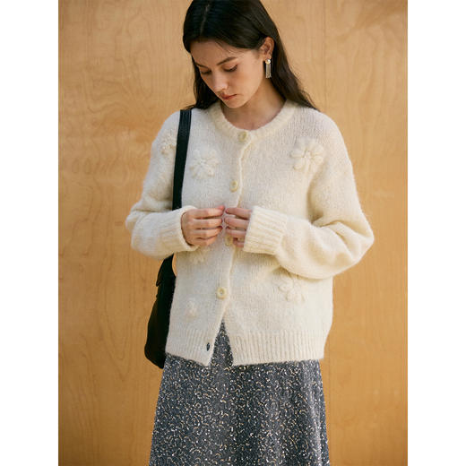 HeyDress手工钩花拉毛宽松开衫 商品图2