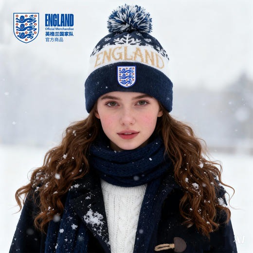 【官方正版】英格兰国家队 | 秋冬拼色针织帽复古保暖英伦风 商品图0