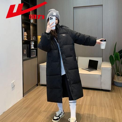 回力羽绒棉服女中长款宽松棉袄2024新款冬季加厚保暖过膝连帽棉衣 商品图8