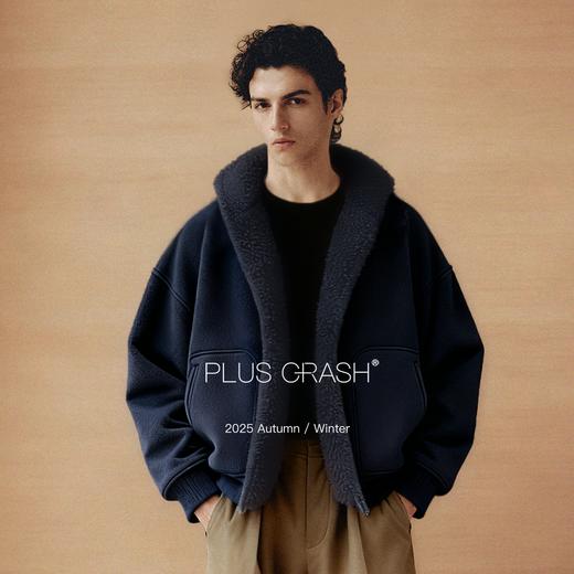 PLUS CRASH冬季新款袋鼠卫衣拉链夹克宽松圈圈摇粒绒厚外套男女款 商品图1