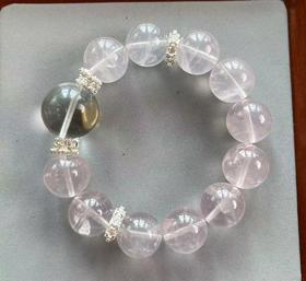 ²【安然水晶】粉水晶如意珠手串/粉水晶爱的手串LS-375（适合生肖虎/羊佩戴） ( 48小时鉴赏期 )HM02-CRMM-ARSJ