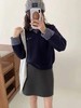 D120834复古学院风松弛感V领假两件针织衫女款 商品缩略图8
