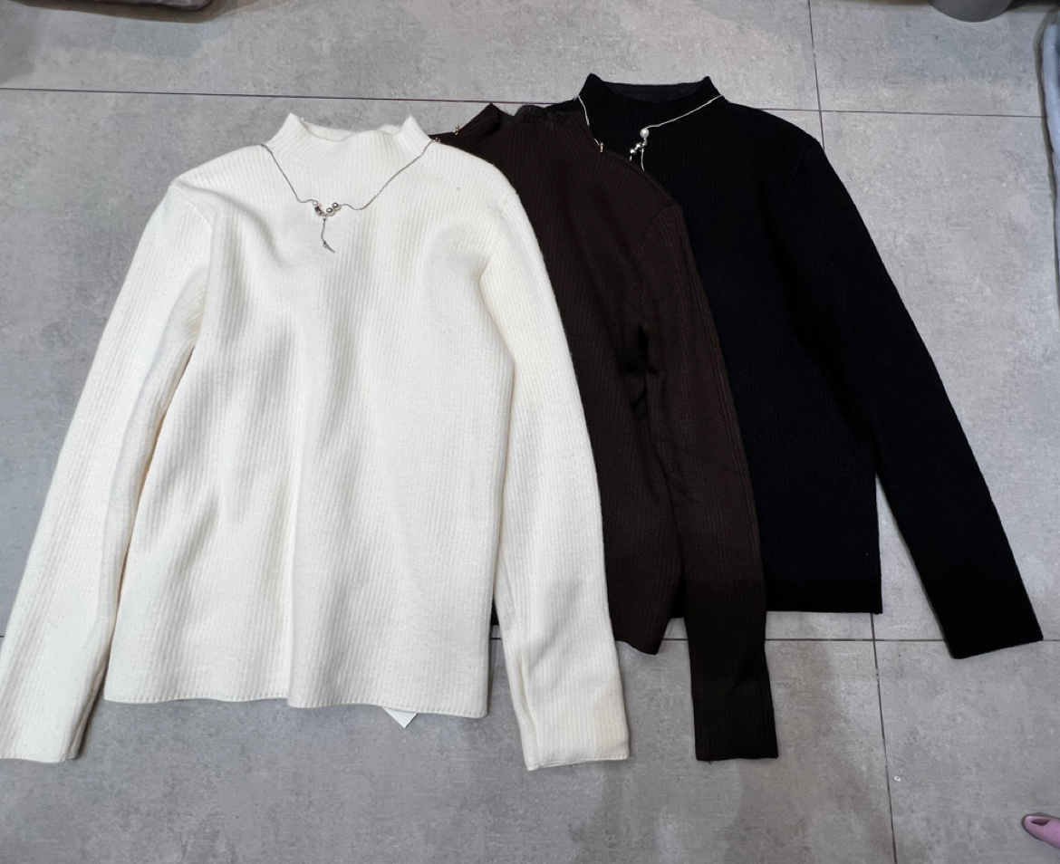 【门店同款】ENJOY冬季半高领一体绒针织上衣 168493072