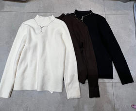 【门店同款】ENJOY冬季半高领一体绒针织上衣 168493072