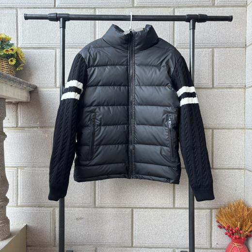 萌口针织拼接袖徽标立领户外运动羽绒棉棉服外套 商品图4