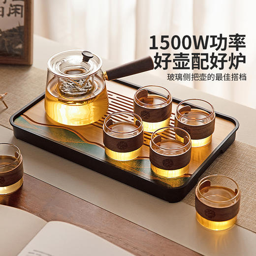 摩登主妇玻璃泡茶壶煮茶专用侧把壶2025新款烧水壶家用高档养生壶 商品图1