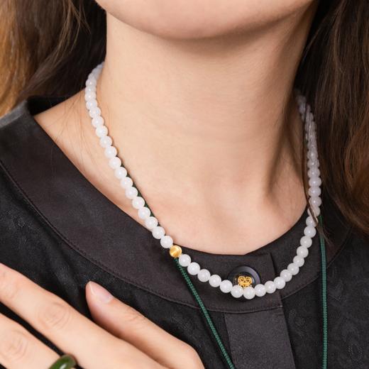 菜菜家白月光和田玉项链|新疆且末特级白+猫眼金珠，油润细腻 商品图5