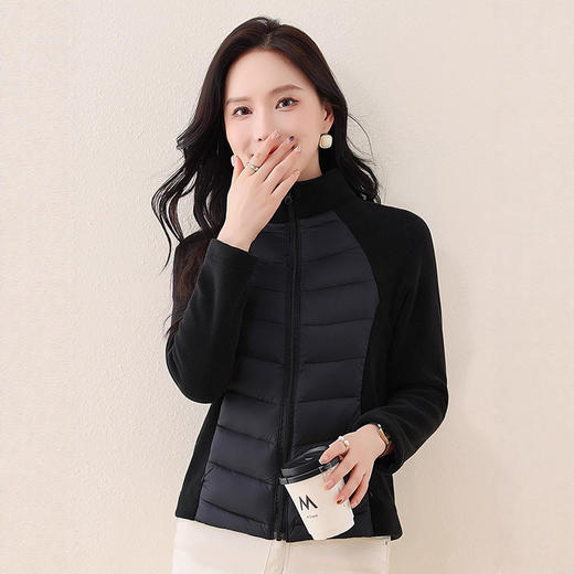 丁摩 立领轻薄羽绒棉服女新款拼接内胆短款运动跑步外套5ZF-1286 商品图3