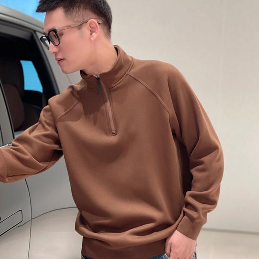 格桑米男士羊毛加绒卫衣，半高领半拉链设计，寒冬也要保持优雅 商品图2