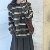 韩国订单条纹定律糯叽叽长袖T恤12082 商品缩略图2