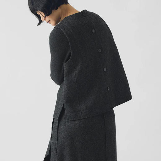TOAST Boiled Wool Twill Button Back Top 女装羊毛马甲 商品图4