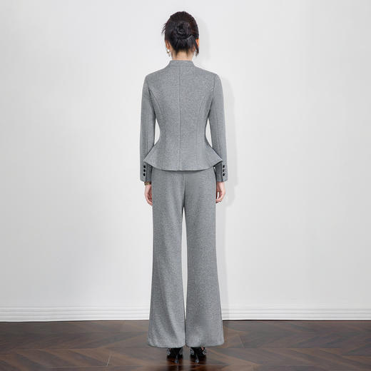 「高货wl」全新升级【铂金会员441/天猫599/差价158】(99300)洛诗琳2025秋冬羊毛呢收腰西服外套高腰微喇休闲裤两件套 商品图2