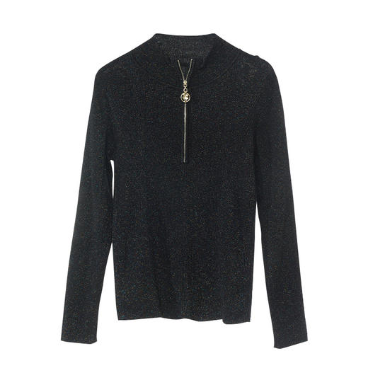 「自」全新升级【铂金会员293/天猫399/差价106】(04912)洛诗琳新款半拉链羊毛针织衫2025秋冬气质修身显瘦百搭上衣 商品图4