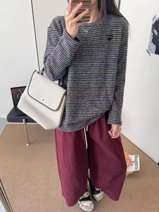 D120857亲肤不扎人兔毛细腻柔滑条纹打底衫 商品图10