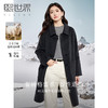 【年终特卖】熙世界黑灰色双面呢羊毛大衣女秋冬新款中长款羊绒牛角扣毛呢外套 商品缩略图0
