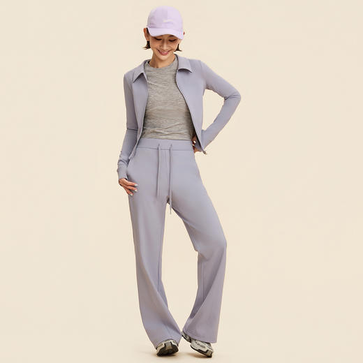 跃牌【禅语梵心】秋冬高腰提臀保暖收腹加绒微喇瑜伽裤跑步健身喇叭裤CK5799 商品图4