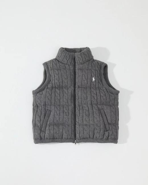 D120839小标点缀绞花针织羽绒服无袖立领马甲女款 商品图3
