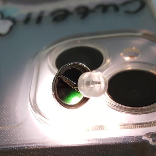 【天然正品】A货翡翠AU750白金镶天然细腻墨绿色糯冰种蛋面墨翠耳钉16.0*11.2*9.8MM（皆取最大值）女士251125NJS23 商品图2