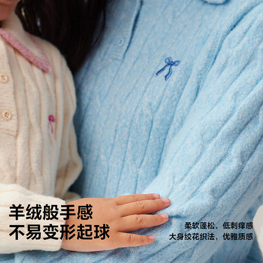 【亲子】迷你巴拉女童儿童母女毛衣2025冬甜美学院风polo翻领毛衫 商品图3