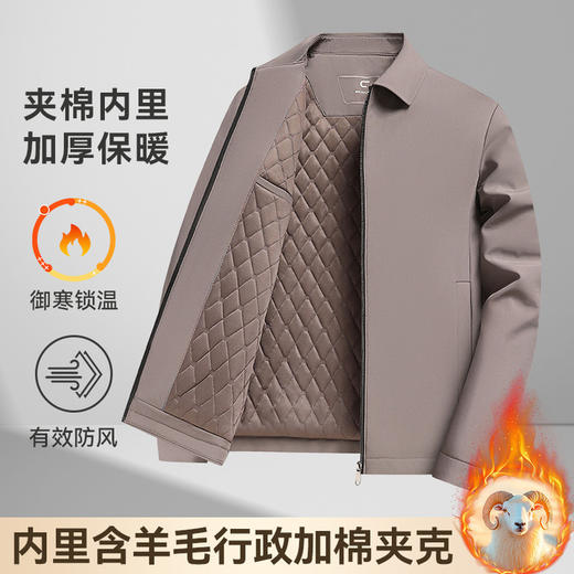 男士商务棉服冬装夹克外套中老年加厚保暖爸爸装棉衣男 商品图1