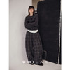 UMILAB｜暗格*羊毛混纺抗皱有型 松紧腰格纹茧型藏肉毛呢裤P1315W 商品缩略图2