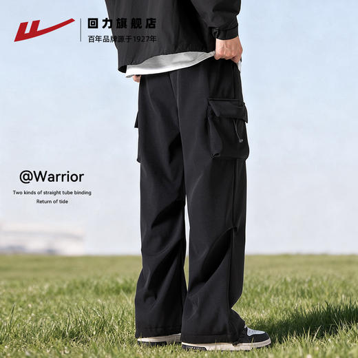 回力工装裤子男2025秋冬款加绒宽松休闲户外机能冲锋直筒加厚长裤 商品图2