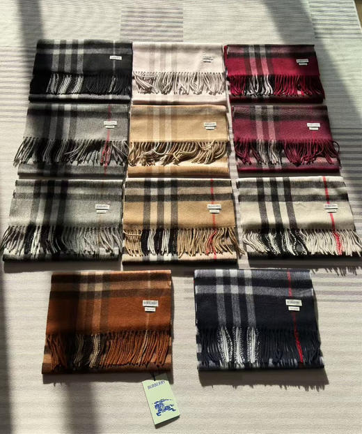 bbr水波纹格子围巾羊绒围巾 商品图3