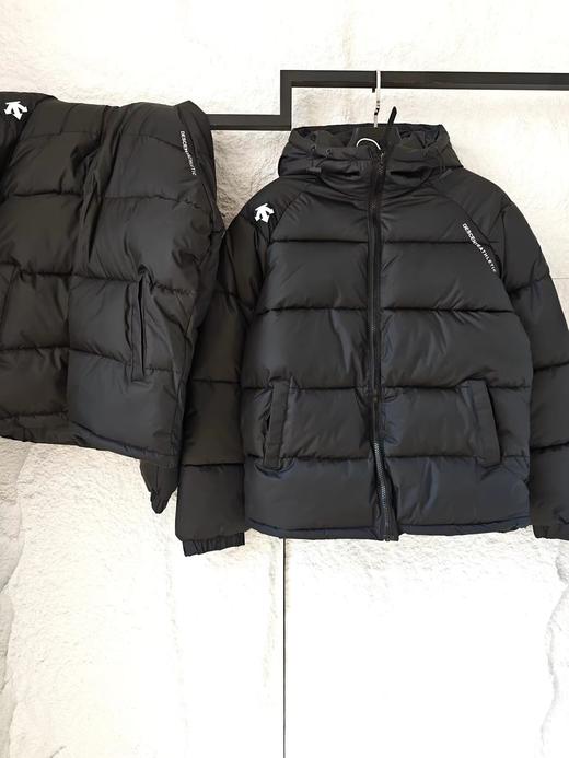 D120804冬季男女款户外保暖肩袖箭头logo简约大气连帽面包棉服 商品图1