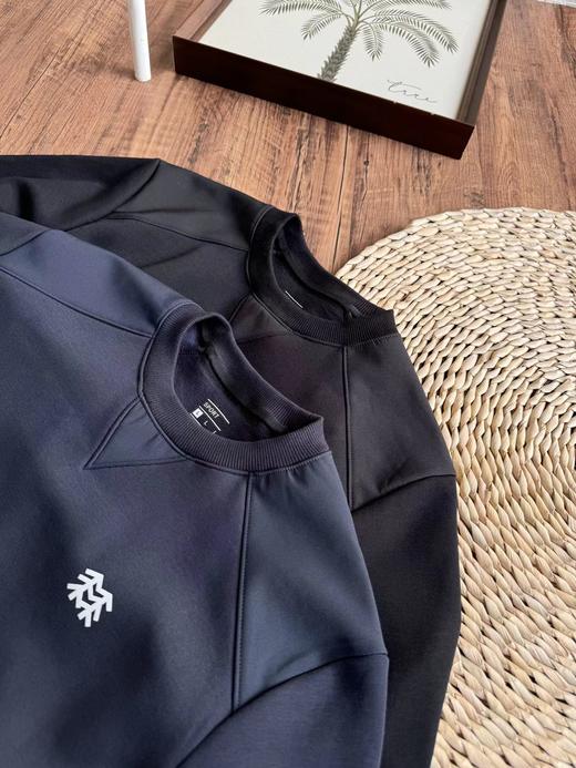 D120827冬季山系复古设计简约休闲百搭男士加绒圆领卫衣 商品图4