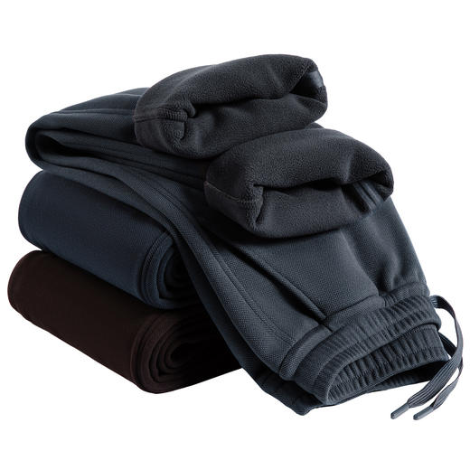 红览 【羊毛蚕丝】冬季加绒加厚卫裤男防风保暖裤K103 商品图4