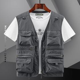 春季薄款网眼多口袋马甲男女登山速干休闲多功能摄影钓鱼背心坎肩