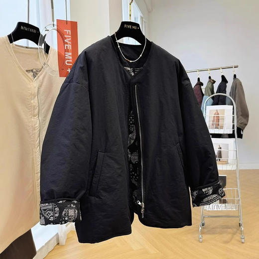 丁摩 高级感复古别致独特超好看棉服女秋冬慵懒休闲棉衣外套5ZF-8894 商品图3