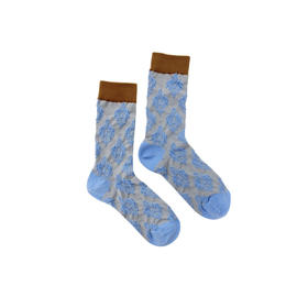 谜底中筒袜2026春季新品复古浮雕袜精致提花拼色袜子女261MQ0409